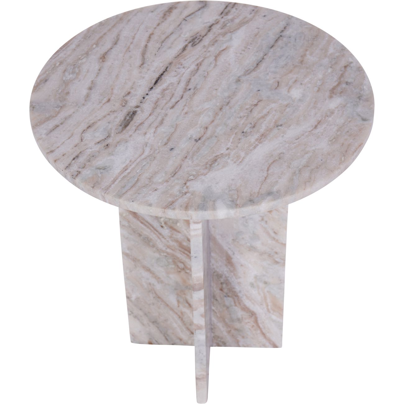 Cavallo Fantasy White & Brown Marble Side Table